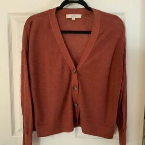 LOFT Women's Warm Terracotta Cardigan Small